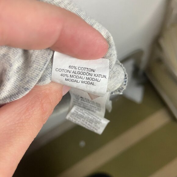 Lucky Brand Size Medium Button Down Blouse Top Floral Blue Red Boho Modal - Picture 3 of 7